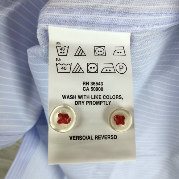 Tommy Hilfiger Non-iron Blue Stripe Dress Shirt - Picture 4 of 5